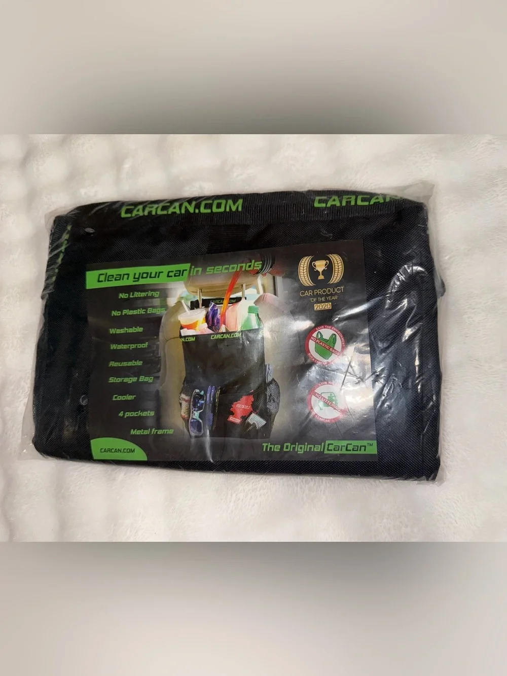 CarCan Black Travel Trash & Storage Bag for Cars